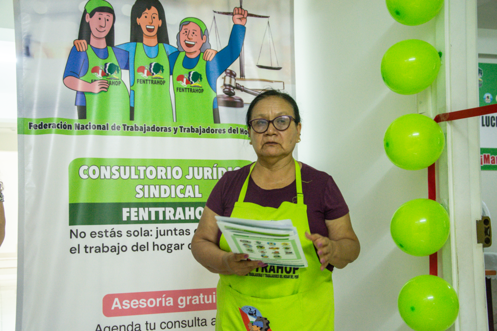 Leddy Mozombite, secretaria general de la FENTTRAHOP señala que es un hito para el acceso a la justicia laboral y que no están solas.