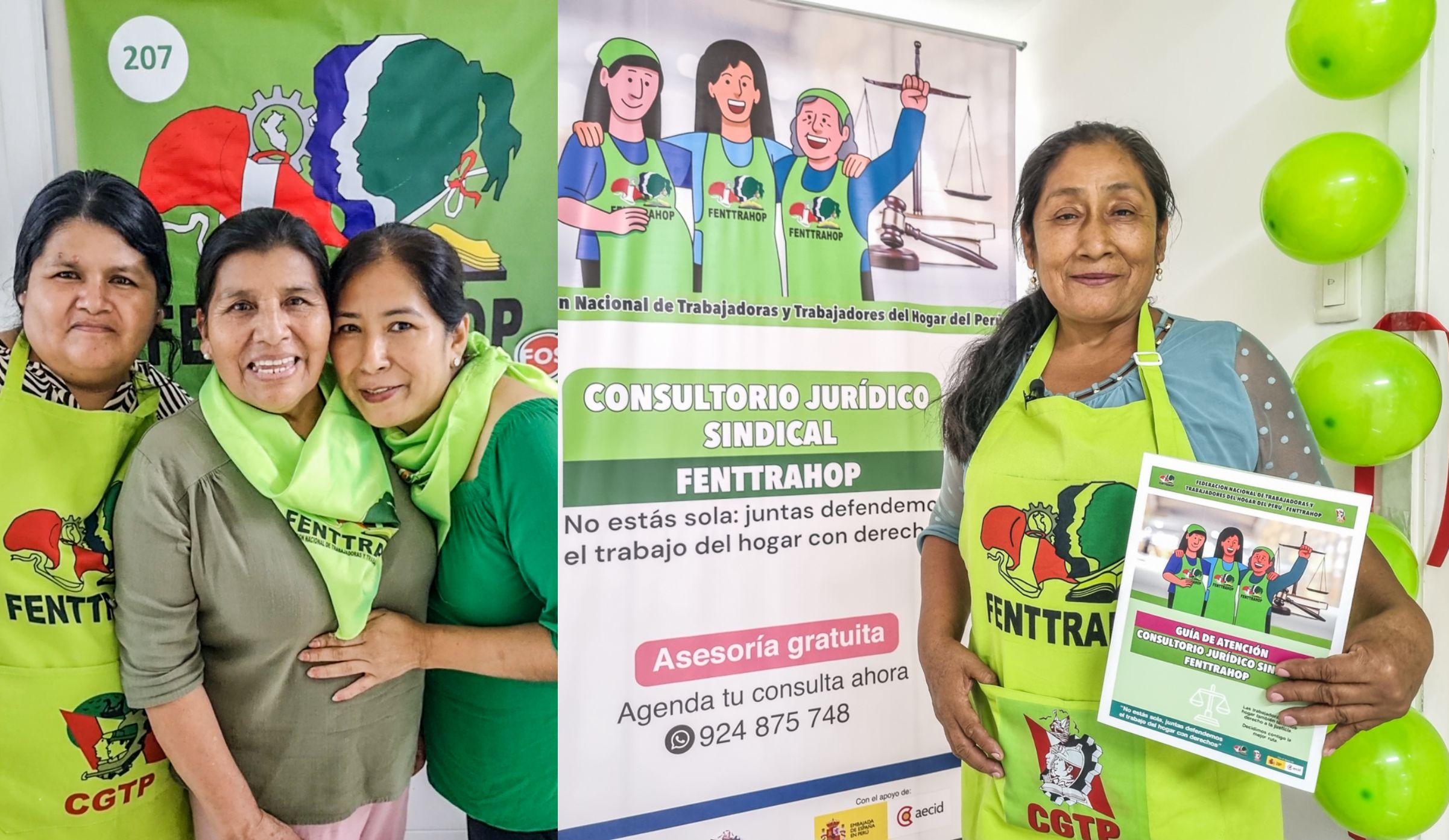 Dirigentas de la FENTTRAHOP presentan el Consultorio Jurídico Sindical gratuito para trabajadoras del hogar en Lima